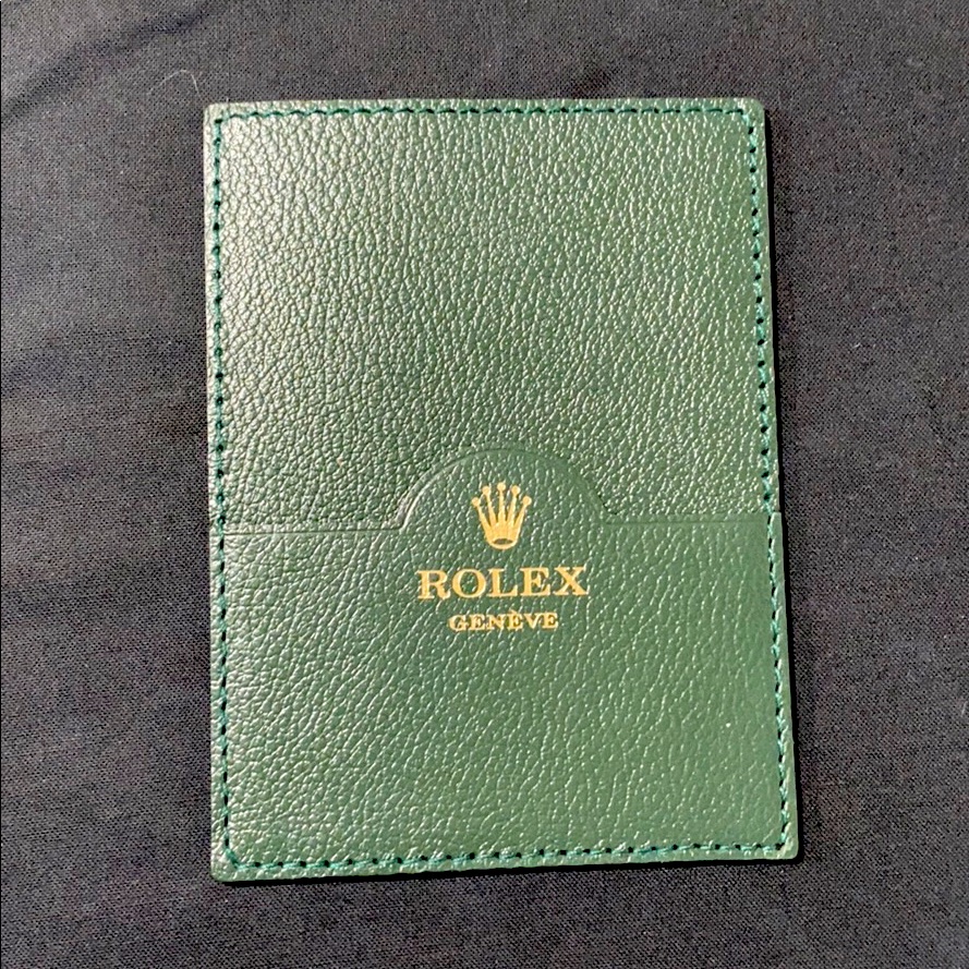 Green Rolex Leather Card Holder